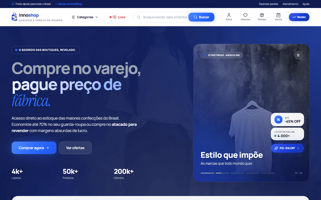 InnoShop — atacado e varejo de roupas
